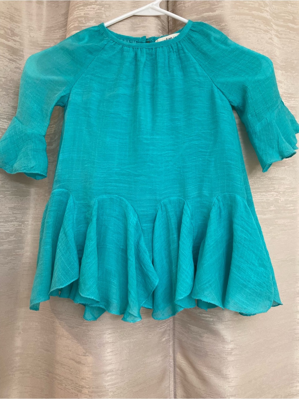 Indigo Soul Ruffle Hem Dress - Teal Green size 3T